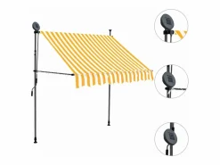 Toldo manual retráctil con LED blanco y 100 cm ES772671^ Best