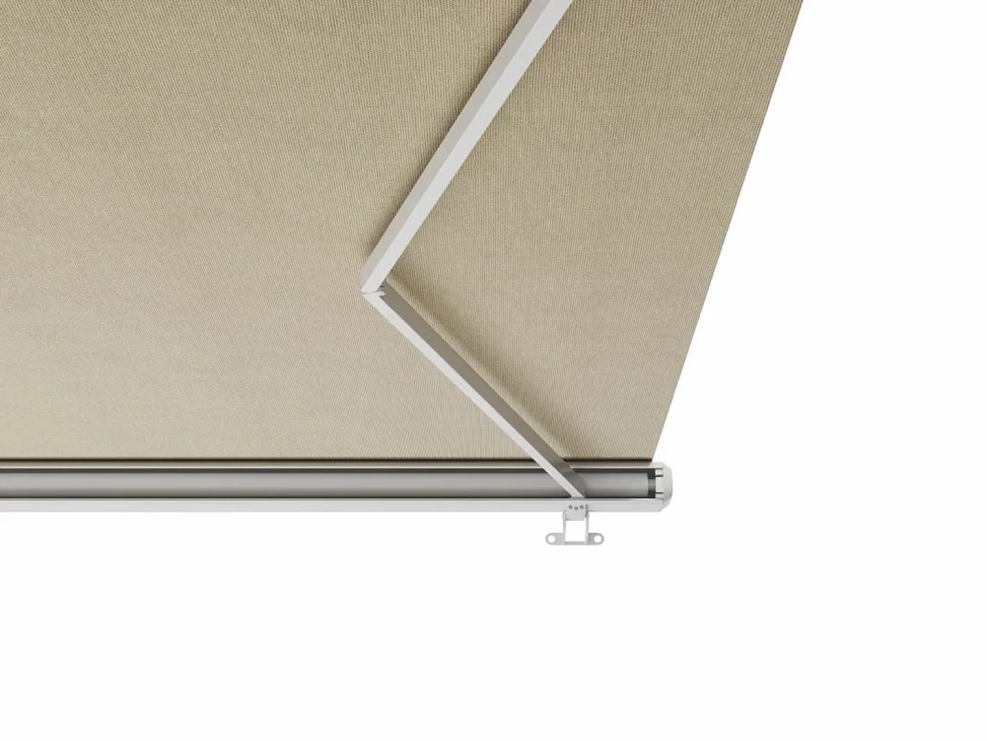 Vente-unique Toldo motorizado con luces LEDs con cofre y sensor de viento 5 x 3,5 m - beige - GALAXA Beige / Blanco Outlet