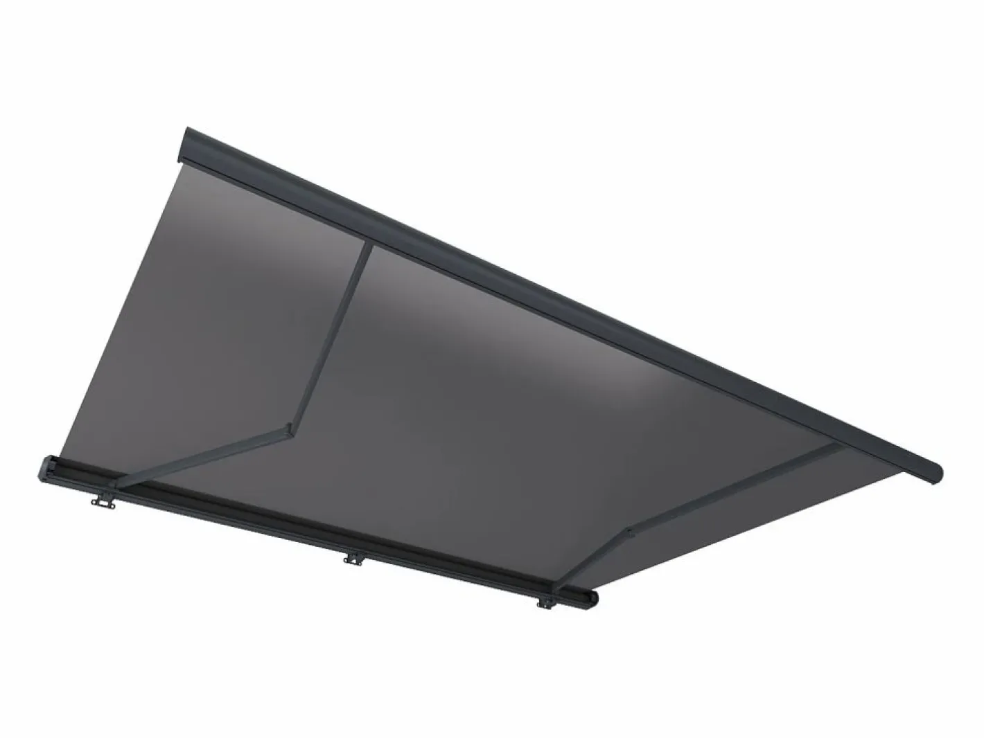 Vente-unique Toldo motorizado con luces LEDs, cofre y sensor de viento 4 x 3,5 m antracita - GALAXA Gris antracita Discount