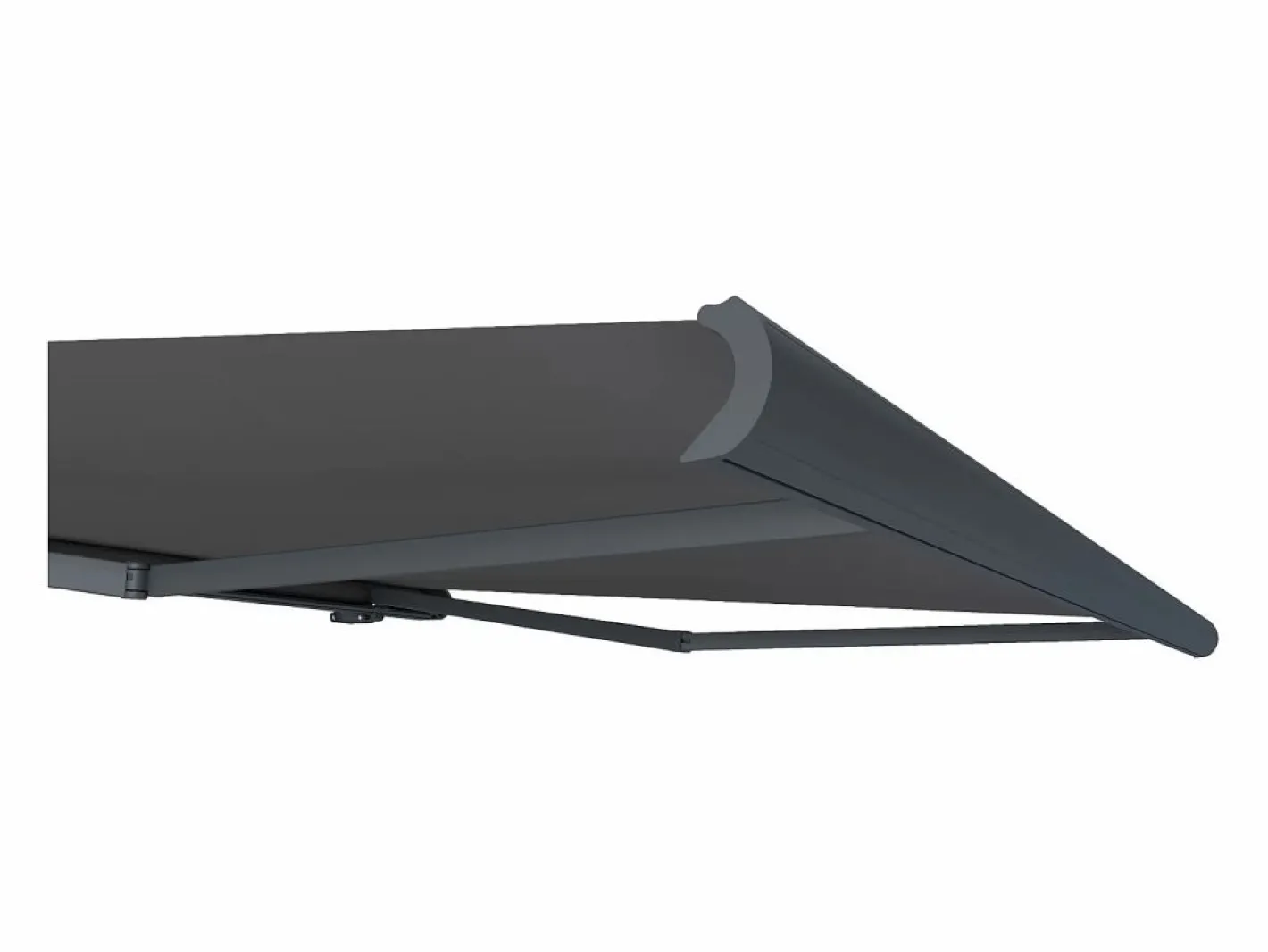 Vente-unique Toldo motorizado con luces LEDs, cofre y sensor de viento 4 x 3,5 m antracita - GALAXA Gris antracita Discount