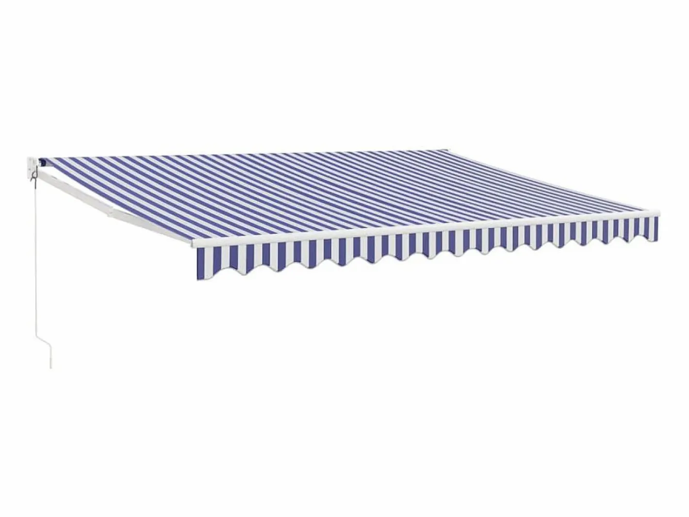Toldo retráctil aluminio y tela y blanco 4,5x3 m ES65221 Azul Discount