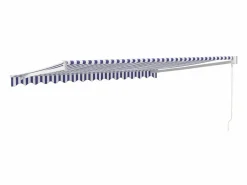 Toldo retráctil aluminio y tela y blanco 4,5x3 m ES65221 Azul Discount
