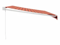 Marquesina|Toldo retráctil aluminio y tela y marrón 4,5x3 m ES79064