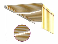Toldo retráctil manual con persiana LED /blanco 3x2,5 m ES506260^ Clearance