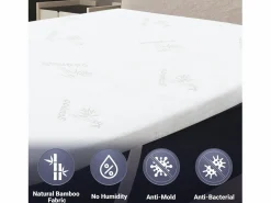 The White Stone Sobrecolchón|Topper de Látex Natural 135x190 | Bambú transpirable, desenfundable