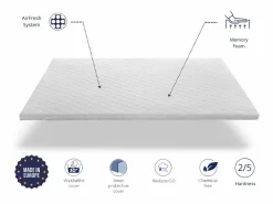 Topper 150x190 PREMIUM Altura 5 cm | Nucleo 100% Viscoelástica| De funda^Dormissimo New
