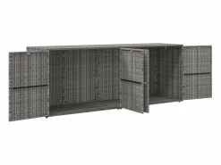 Garden Furniture Armario De Jardín|Torgnyr Armario de almacenaje de jardín ratán PE 198x55,5x80 cm