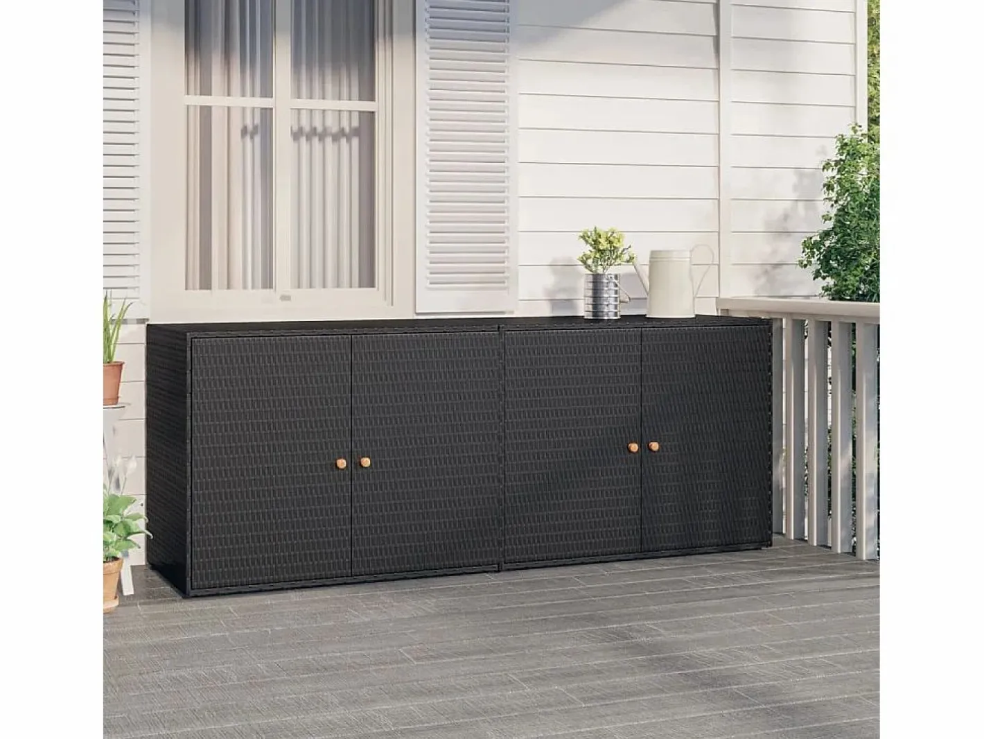 Torgnyr Armario de jardín 198x55,5x80 cm Ratán sintético^Garden Furniture Sale