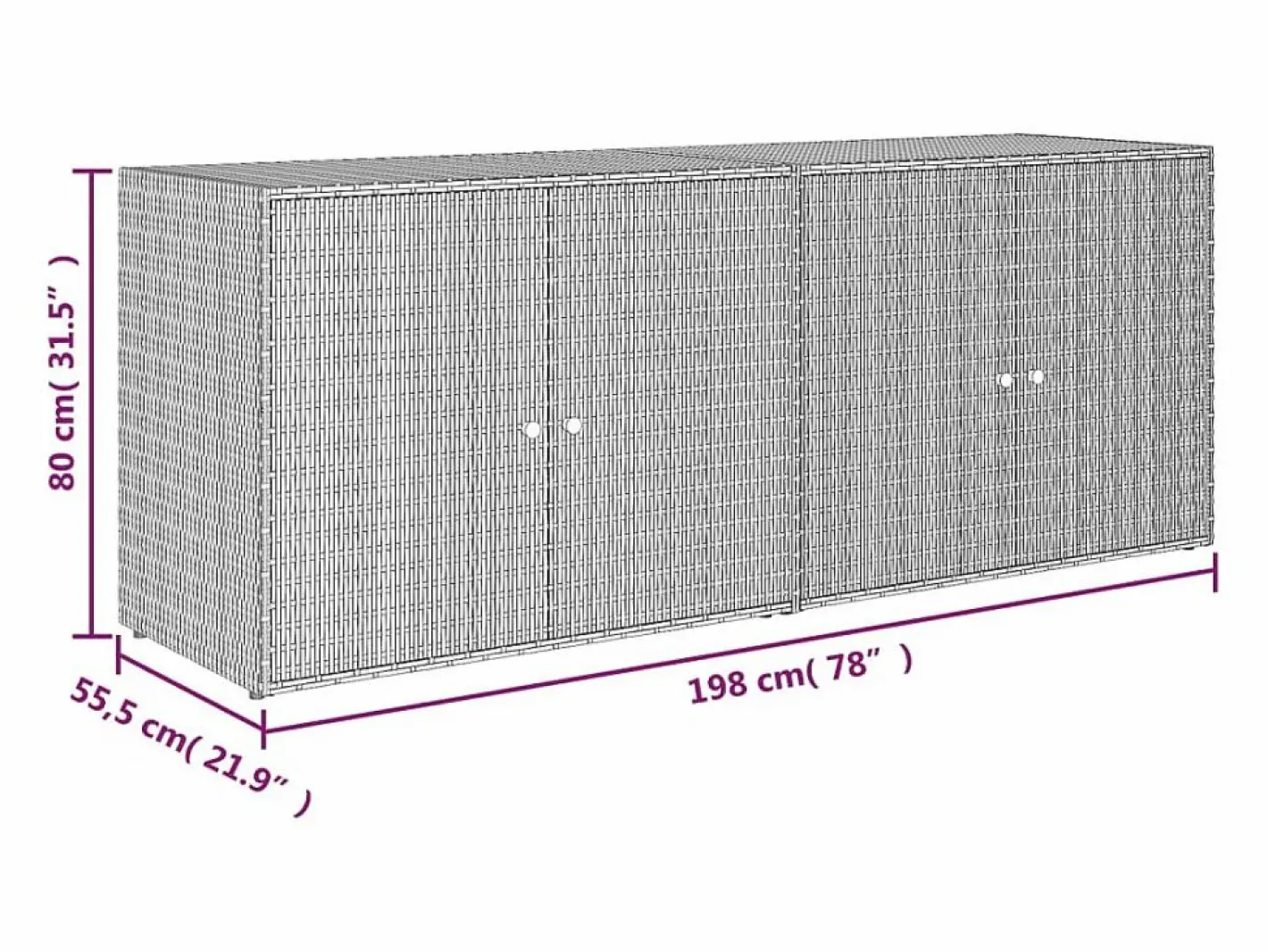 Torgnyr Armario de jardín 198x55,5x80 cm Ratán sintético^Garden Furniture Sale