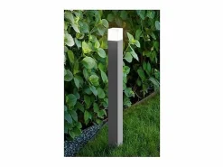 Iluminación Exterior|Torre - Bolardo de jardín con 1 bombilla E27 máx. 20 W IP54, aluminio pintado, bolardo para exterior, claro, altura 90 cm - Perenz
