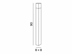 Iluminación Exterior|Torre - Bolardo de jardín con 1 bombilla E27 máx. 20 W IP54, aluminio pintado, bolardo para exterior, claro, altura 90 cm - Perenz