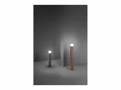 Torre - Bolardo de jardín con 1 bombilla E27 máx. 20 W IP54, bolardo de aluminio pintado, para exteriores, acero Corten, 60 cm de altura - Perenz^ Hot