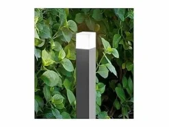 Iluminación Exterior|Torre - Bolardo de jardín con 1 bombilla E27 máx. 20 W IP54, aluminio pintado, bolardo para exterior, color antracita, altura 90 cm - Perenz