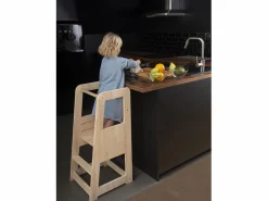 Torre de aprendizaje de madera maciza de pino natural sin tratar.^ Outlet