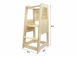 Torre de aprendizaje de madera maciza de pino natural sin tratar.^ Outlet