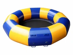 Trampolín acuático Oryxearth de 3,04 m, resistente, con escalera incluida, 100 kg (/azul). Amarillo