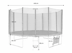 Sweeek Cama Elástica|Trampolín con pack de accesorios de 430cm gris
