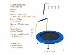 Cama Elástica|Trampolín SucceBuy Trampolín de 3 Patas para Niños, Plegable para Interior y Exterior