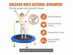 Cama Elástica|Trampolín SucceBuy Trampolín de 3 Patas para Niños, Plegable para Interior y Exterior