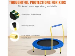 Cama Elástica|Trampolín SucceBuy Trampolín de 3 Patas para Niños, Plegable para Interior y Exterior