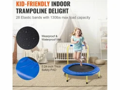 Cama Elástica|Trampolín SucceBuy Trampolín de 3 Patas para Niños, Plegable para Interior y Exterior