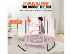Trampolín SucceBuy Trampolín para Niños de 152.5CM con Red de Protección para Interiores y Exteriores. Sale
