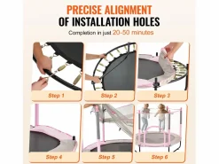 Trampolín SucceBuy Trampolín para Niños de 152.5CM con Red de Protección para Interiores y Exteriores. Sale