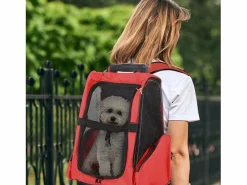 PawHut Transportín carrito para mascotas 42x25x55 cm Rojo Online
