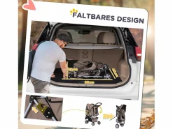 Transportín plegable para perros y gatos, diseño práctico, tela Oxford resistente, color café (75 x 45 x 97 cm) Marru00f3n Discount