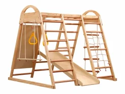 Triángulo de escalada 7 en 1 con columpio y tobogán - Luz natural^Hauss Spole Clearance