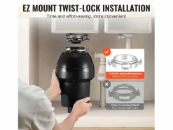 Triturador de Residuos SucceBuy para Fregadero de Cocina, 1,25 CV, Sistema de Trituración de Residuos de Alimentos, Instalación Fácil, 4060 rpm^ Online