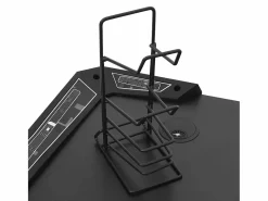 Garden Furniture Tryggvin Escritorio gaming con luz LED forma Y 90x60x75 cm Negro