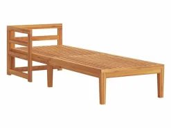 Tumbona 1 reposabrazos con cojines crema madera maciza acacia^vidaxl Best