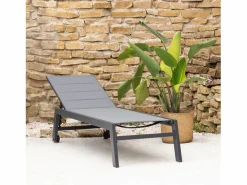 Tumbona BARBADOS en textileno color aluminio color antracita^Happy Garden Online