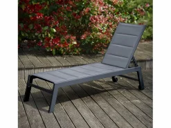 Tumbona BARBADOS en textileno color aluminio color antracita^Happy Garden Online
