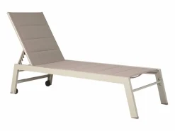Tumbona BARBADOS en textileno color topo aluminio color topo^Happy Garden New