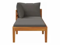 vidaxl Tumbona con 1 reposabrazos oscuro madera maciza acacia Gris Clearance