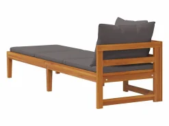 vidaxl Tumbona con 1 reposabrazos oscuro madera maciza acacia Gris Clearance
