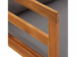 vidaxl Tumbona con 1 reposabrazos oscuro madera maciza acacia Gris Clearance