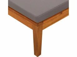 vidaxl Tumbona con 1 reposabrazos oscuro madera maciza acacia Gris Clearance