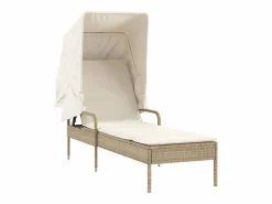 Tumbona con capota y mesa ratán sintético ES836321^ Outlet