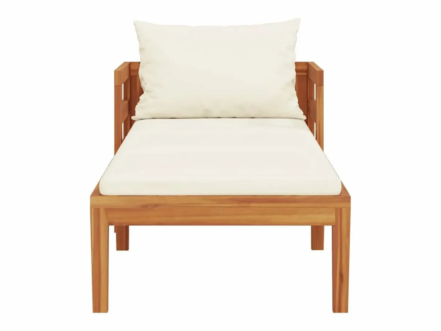 Tumbona con cojines crema madera maciza de acacia^vidaxl Best