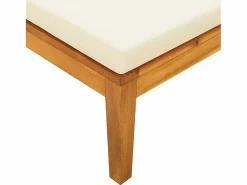 Tumbona con cojines crema madera maciza de acacia^vidaxl Best