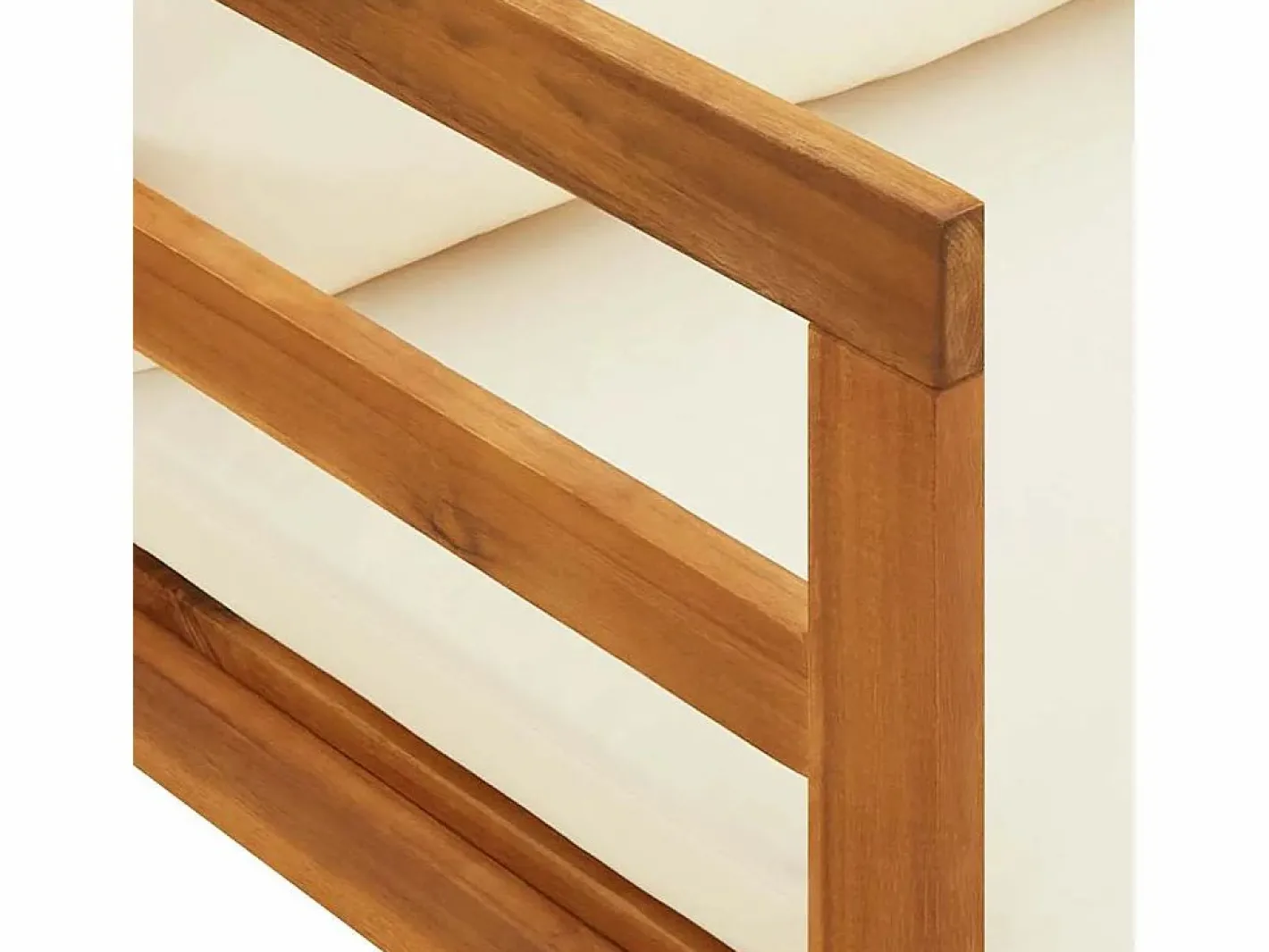 Tumbona con cojines crema madera maciza de acacia^vidaxl Best