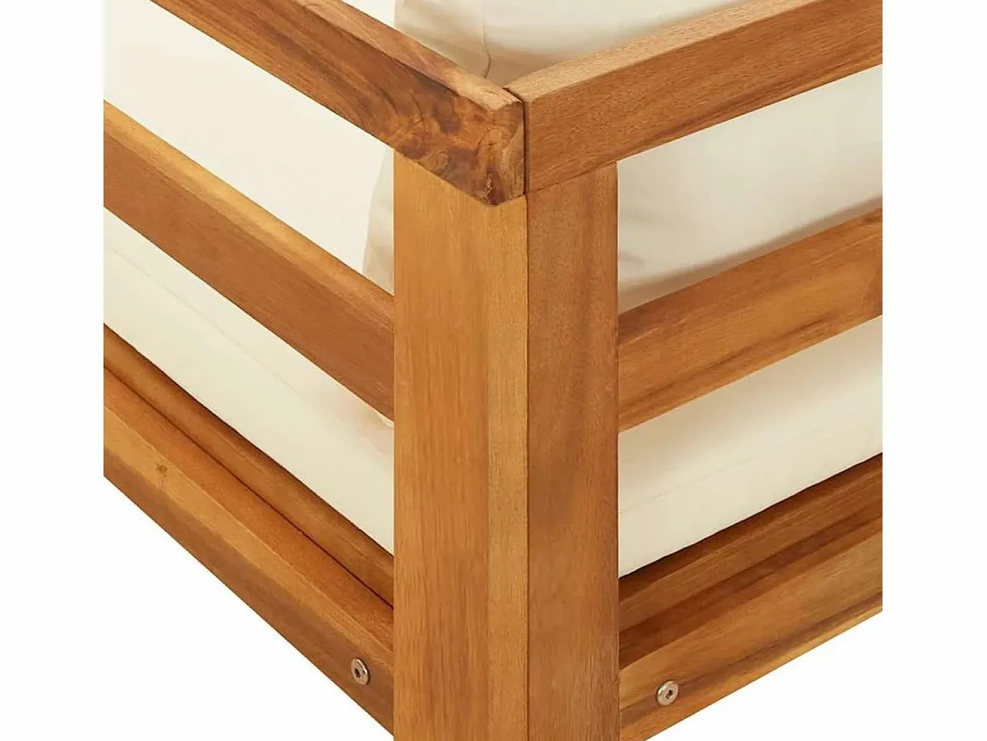 Tumbona con cojines crema madera maciza de acacia^vidaxl Best
