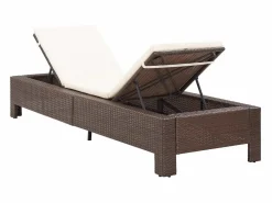 vidaxl Tumbona|Tumbona con cojín de ratán sintético marrón