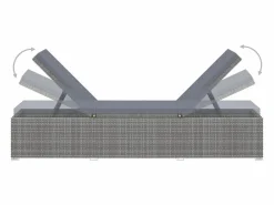 vidaxl Tumbona|Tumbona con cojín y mesita de ratán sintético