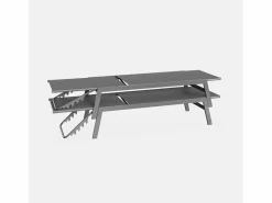 Sweeek Tumbona de acero multi posiciones, set de 2 Gris