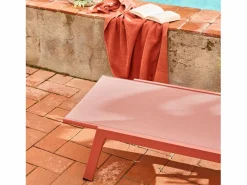 Sweeek Tumbona de acero multi posiciones, set de 2 terracotta Terracota
