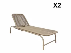 Tumbona de acero y cuerda multiposición, set de 2^Sweeek Discount